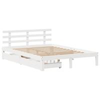 vidaXL Bedframe met lades massief grenenhout wit 120x200 cm