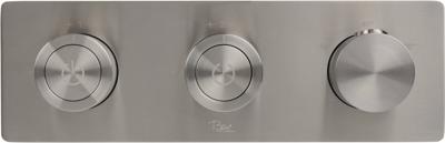 Ben Engraved Cross thermostaat afbouwdeel met omstelrichting RVS-look