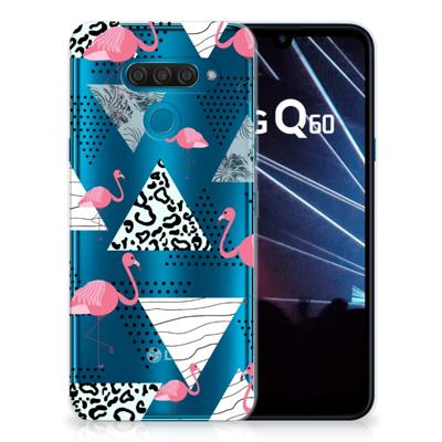 LG Q60 TPU Hoesje Flamingo Triangle