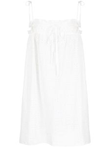 GANNI robe courte à broderie anglaise - Blanc