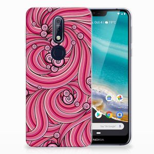 Nokia 7.1 Hoesje maken Swirl Pink