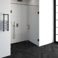 Sanituba Complete Profielloze Nisdeur 2-delig 150cm met 70cm deur koper