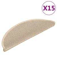VidaXL Trapmatten zelfklevend 15 st sisal-look 56x17x3 cm berber