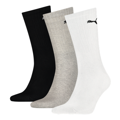 Puma sokken hoog wit-zwart-grijs 3-pack-35-38