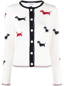 Thom Browne cardigan Hector en maille intarsia - Blanc