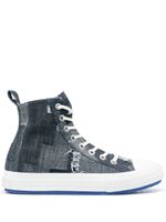 Marcelo Burlon County of Milan baskets montantes en jean patchwork - Bleu - thumbnail