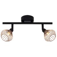 Brilliant Plafondlamp Dalma 2-lichts zwart met roodkoper 21013/76