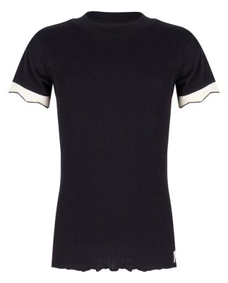 Indian Blue Jeans Meisjes t-shirt rib col - Zwart