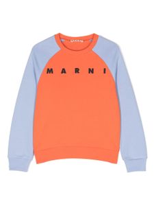 Marni Kids sweat en coton à design colour block - Orange