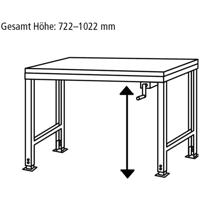 Manuflex AU9119.3003 Werken op basis tafel universele Ergo K met PVC-plaat, bxdxh = 2000 x 800 x 722-1022 mm Robijn-rood