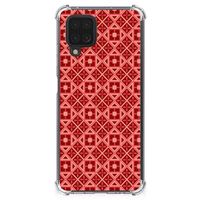 Samsung Galaxy A12 Doorzichtige Silicone Hoesje Batik Rood - thumbnail