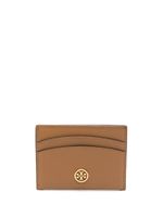 Tory Burch porte-cartes en cuir à plaque logo - Marron