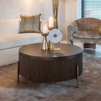 Richmond Ronde Salontafel Luxor Eiken, Ø95cm - donkerbruin - thumbnail