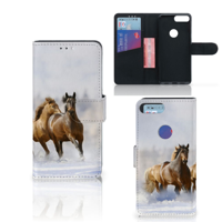 Alcatel 1S (2019) Telefoonhoesje met Pasjes Paarden