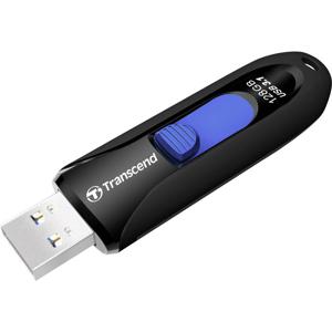 Transcend JetFlash® 790 USB-stick 128 GB Zwart, Blauw TS128GJF790K USB 3.2 Gen 2 (USB 3.1)