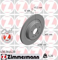 Remschijf COAT Z ZIMMERMANN, Remschijftype: Massief, u.a. für Opel, Vauxhall - thumbnail