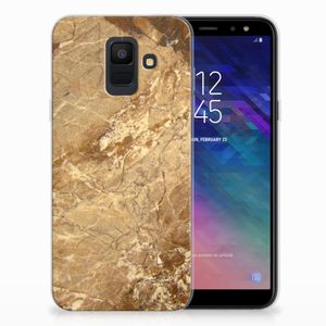 Samsung Galaxy A6 (2018) TPU Siliconen Hoesje Marmer Creme