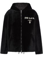 Prada veste réversible en peau lainée - Noir - thumbnail