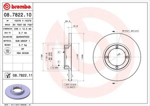 Remschijf BREMBO, Remschijftype: Massief, u.a. für Chevrolet, Daewoo