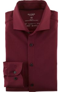 OLYMP Level Five 24/Seven Dynamic Flex Body Fit Jersey shirt bordeaux, Effen