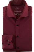 OLYMP Level Five 24/Seven Dynamic Flex Body Fit Jersey shirt bordeaux, Effen - thumbnail