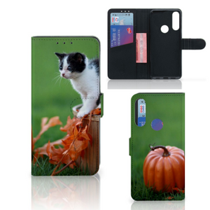 Alcatel 1S 2020 Telefoonhoesje met Pasjes Kitten