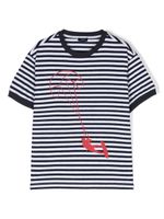 Il Gufo t-shirt rayé à imprimé graphique - Blanc