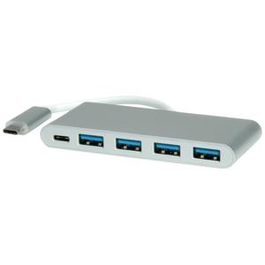 ROLINE 14.02.5045 interface hub USB 3.2 Gen 1 (3.1 Gen 1) Type-C 5000 Mbit/s Zilver