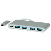 ROLINE 14.02.5045 interface hub USB 3.2 Gen 1 (3.1 Gen 1) Type-C 5000 Mbit/s Zilver - thumbnail