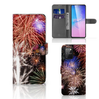 Samsung S10 Lite Wallet Case met Pasjes Vuurwerk