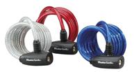 Masterlock Keyed self coiling cable 1.80m x Ø 8mm w/ 2 keysvinyl cover - colours - 8127EURDPRO - thumbnail