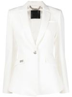 Philipp Plein blazer à logo strassé - Blanc