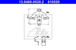 Accessoireset, schijfremblok ATE, u.a. für Audi, VW