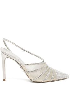 René Caovilla crystal-embellished 100mm sandals - Argent