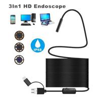 Waterbestendig 8mm Endoscope Camera - USB, MicroUSB, Type-C - 10m - thumbnail