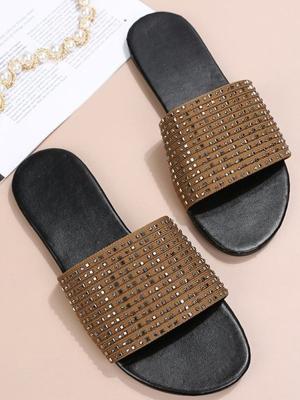 Strass Stof Toevlucht Slippers