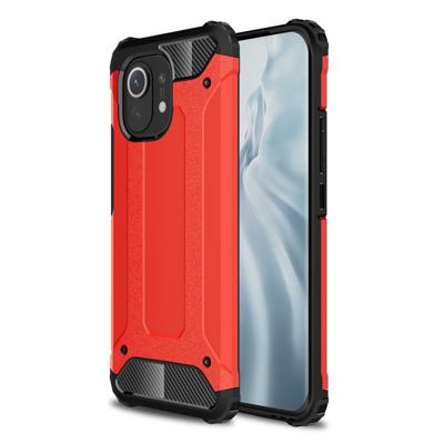 Lunso - Armor Guard backcover hoes - Xiaomi Mi 11 - Rood Lunso - Armor Guard backcover hoes - Xiaomi Mi 11 - Rood