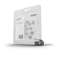 LINDY 40471 20-poortsloten als uitbreidingsset zonder sleutel beveiligen RJ45-aansluitingen zwart