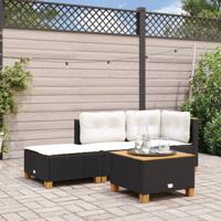 Tuinkruk met kussen 63,5x56x32 cm poly rattan zwart