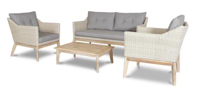Larissa lounge set 4 pcs (2x chair 1x bench 157cm 1x table 90x60x34cm)