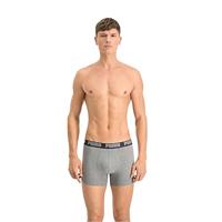 PUMA heren Ondergoed Basic Boxers, DunkelGrijs Melange / Zwart, L