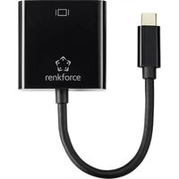 Renkforce RF-4679564 USB-C / VGA Adapter [1x USB-C stekker - 1x VGA-bus] Zwart 10.00 cm - thumbnail