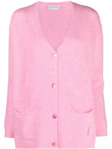 ERMANNO FIRENZE cardigan en cachemire mélangé à col v - Rose