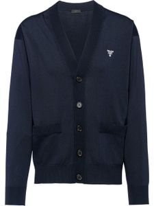 Prada cardigan en soie à col v - Bleu