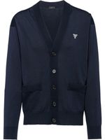 Prada cardigan en soie à col v - Bleu