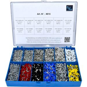 Vogt 4015 Assortiment adereindhulzen - Zilver, Wit, Grijs, Rood, Zwart, Blauw, Geel 3650 stuk(s)