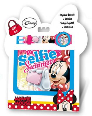 Disney horloge en portemonnee Minnie Mouse junior 2 delig Disney horloge en portemonnee Minnie Mouse junior 2 delig
