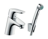 Hansgrohe Focus wastafelkraan waterbesparend met handdouche en doucheslang chroom