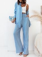 Casual Shirt Collar Loose Two-Piece Set