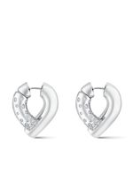 Tabayer boucles d'oreilles serties de diamants - Argent - thumbnail